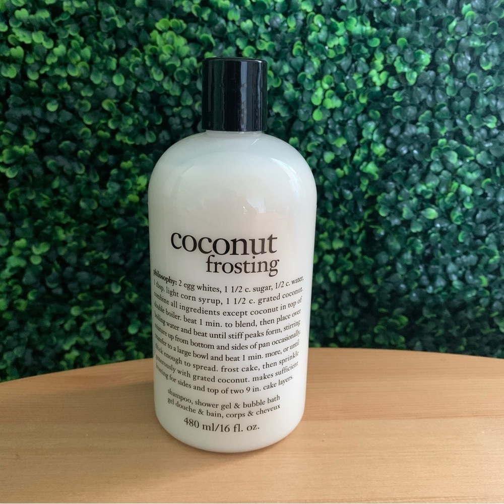 Philosophy Coconut Frosting shampoo, shower gel & bubble bath.